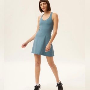 Girlfriend Collective Heather Mint Lola V-Neck Dress